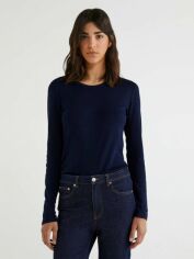 Акція на Лонгслів довгий жіночий United Colors of Benetton 3GA2E16F9-016 S Темно-синій від Rozetka