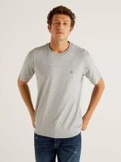 Акція на Футболка бавовняна довга чоловіча United Colors of Benetton 3MI5J1AF7-501 XL Сіра від Rozetka