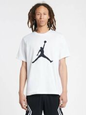 Акція на Футболка бавовняна довга чоловіча Nike Jordan Jumpman CJ0921-100 S Біла від Rozetka