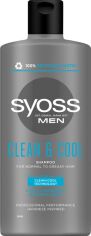 Акція на Шампунь SYOSS Men Clean&Cool з Ментолом для нормального та жирного волосся 440 мл від Rozetka