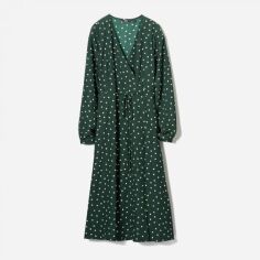 Акція на Сукня на запах міді жіноча Uniqlo 655961478 XS Зелена від Rozetka