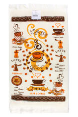 Акция на Кухонное махровое полотенце Кофе-шоп Izzihome 40х60 см от Podushka