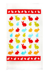 Акция на Кухонное пасхальное махровое полотенце Кролики Izzihome 40х60 см от Podushka