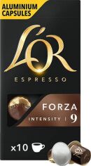 Акция на Кава мелена в алюмінієвих капсулах L'OR Espresso Forza 10 шт сумісні з Nespresso 100% Арабіка от Rozetka