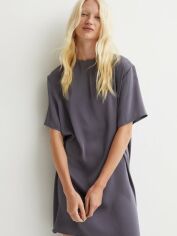 Акція на Сукня-футболка міні літня жіноча H&M FL1028444 M Сіра від Rozetka