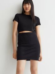 Акция на Сукня-футболка міні літня жіноча H&M FL1025934 S Чорна от Rozetka