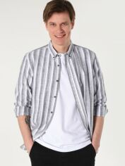 Акція на Сорочка бавовняна чоловіча Colin's CL1063194ANT L Anthracite від Rozetka