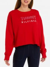 Акція на Світшот на флісі жіночий Tommy Hilfiger 224342183 XL Червоний з принтом від Rozetka