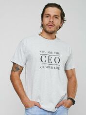 Акція на Футболка бавовняна довга чоловіча YAPPI CEO MG2719 S Сіра від Rozetka