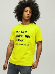 Акція на Футболка бавовняна довга чоловіча YAPPI I`m not doing shit today MYL10185 XL Жовта від Rozetka