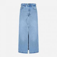 Акція на Спідниця джинсова міді літня пряма жіноча One by One 00000022397 36 Синя від Rozetka