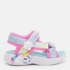 Акція на Дитячі сандалії для дівчинки Skechers Unicorn Dreams Sandal 302682N PKMT 22.5 Блакитні від Rozetka