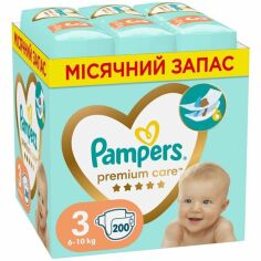 Акция на Подгузники детские Pampers Premium Care Midi 6-10кг 200шт от MOYO
