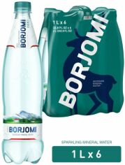 Акція на Упаковка мінеральної лікувально-столової сильногазованої води Borjomi 1 л х 6 пляшок від Rozetka