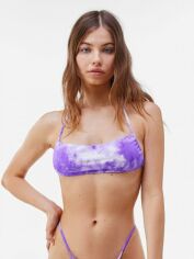 Акція на Верхня частина купальника жіноча Bershka XAZ355916EZDP XS/S Фіолетово-біла від Rozetka