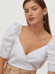 Акція на Блузка жіноча H&M XAZ372123DYBT L Біла від Rozetka