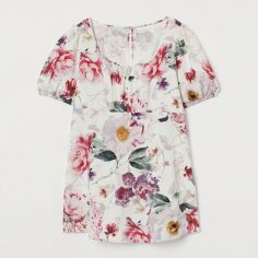 Акція на Блузка для годуючих мам жіноча H&M Mama XAZ208632FYGR S Біла з різнокольоровим від Rozetka