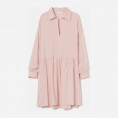 Акция на Сукня-сорочка міді осіння жіноча H&M XAZ349439YADM XL Блідо-рожева от Rozetka
