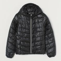 Акция на Підліткова демісезонна куртка для дівчинки H&M 809-8688002 164 см Чорна от Rozetka