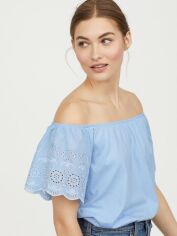 Акція на Топ жіночий H&M XAZ099624LBVF L Блакитний з білим від Rozetka