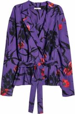 Акція на Блузка жіноча H&M XAZ181079VPIH 34 Фіолетова з різнокольоровим від Rozetka
