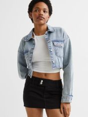 Акция на Спідниця джинсова міні літня пряма жіноча H&M 6hm08100011 32 Чорна от Rozetka