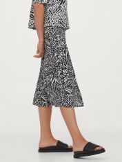 Акція на Спідниця міді літня пряма жіноча H&M XAZ378334VKQW 42 Чорна з білим від Rozetka