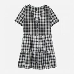 Акція на Сукня коротка літня жіноча H&M XAZ246434DDEV 34 Чорна з білим від Rozetka
