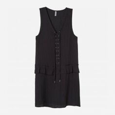 Акція на Сукня коротка літня жіноча H&M XAZ236901GJTL 32 Темно-сіра від Rozetka