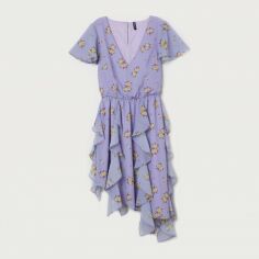 Акція на Плаття-футболка коротке літнє жіноче H&M XAZ127855GSVM 36 Фіолетове з різнокольоровим від Rozetka