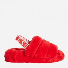 Акція на Жіночі домашні капці утеплені з відкритим носком Guess 599740317 (10) 41 26 см Червоні від Rozetka