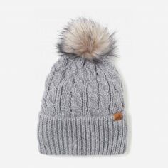 Акция на Дитяча зимова шапка-біні в'язана з помпоном для дівчинки H&M 8707072wtr 40 см Сіра от Rozetka