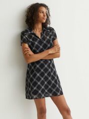 Акція на Плаття-сорочка коротке літнє жіноче H&M XAZ328876HLVY 40 Чорне з білим від Rozetka