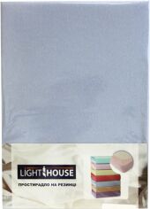 Акция на простирадло на резинці LightHouse 180х200+25 Блакитне от Rozetka