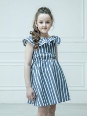 Акція на Підліткова літня сукня для дівчинки Ласточка 23_2054 146 см Сірий/Смужка від Rozetka