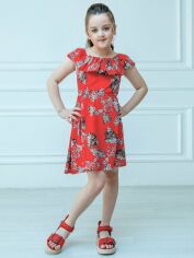 Акция на Дитяча літня сукня для дівчинки Ласточка 23_2052 134 см Червона от Rozetka
