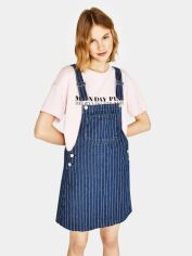 Акція на Сарафан джинсовий жіночий Bershka XAZ355400XTRV XS Темно-синій з білим від Rozetka