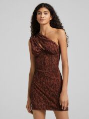 Акція на Сукня вечірня коротка літня жіноча Bershka XAZ355278UMZB S Коричнева від Rozetka