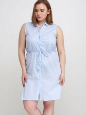 Акция на Сукня-сорочка міні літня жіноча H&M 0508564-005 32 Блакитна (СА2000001980842) от Rozetka