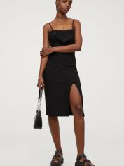 Акція на Плаття міді літнє жіноче H&M XAZ326817CPHA L Чорне від Rozetka