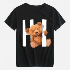 Акція на Футболка Love&Live Hi! I'm a bear LLP03373 2XL Чорна від Rozetka