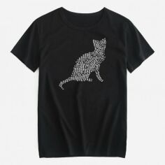 Акція на Футболка Love&Live Silhouette cat LLP03375 XL Чорна від Rozetka