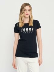 Акция на Футболка жіноча Tommy Hilfiger 11172.3 S 42 Темно-синя от Rozetka