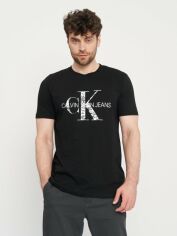 Акция на Футболка бавовняна довга чоловіча Calvin Klein 11153.1 XL Чорна от Rozetka