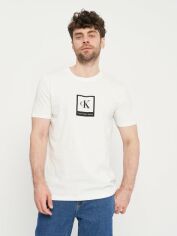 Акція на Футболка бавовняна довга чоловіча Calvin Klein 11150 2Xl 52 Біла від Rozetka