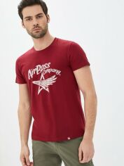 Акція на Футболка бавовняна довга чоловіча Airboss Star wings M Vinous від Rozetka