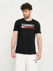 Акція на Футболка бавовняна довга чоловіча Tommy Hilfiger 11170 M 46 Чорна від Rozetka