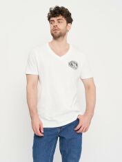 Акція на Футболка бавовняна довга чоловіча Armani Exchange 11006.3 L Біла від Rozetka
