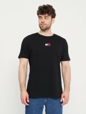 Акція на Футболка бавовняна довга чоловіча Tommy Hilfiger 11169.1 M Чорна від Rozetka