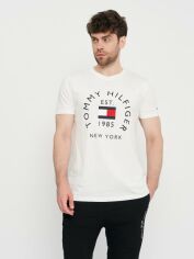 Акція на Футболка бавовняна довга чоловіча Tommy Hilfiger 11032.3 2XL Біла від Rozetka